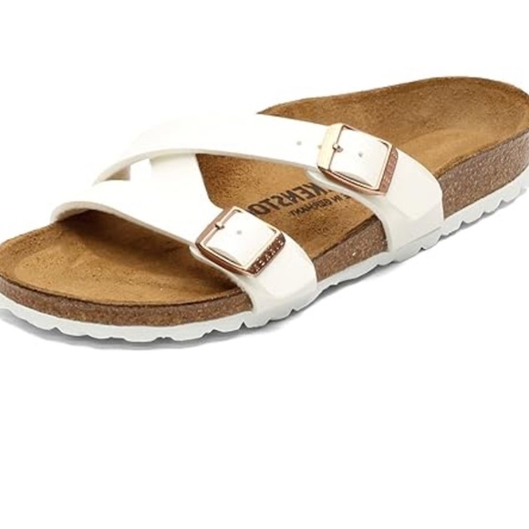 Birkenstock Sandals 🤍 Yao Slide Birko Floor Sandals White Sz 39 8 New - Picture 9 of 15